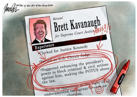 Kavanaugh: dus een vrouwvijandige smeerlap word aangewezen als opperrechter door een andere vrouwvijandige schoft………