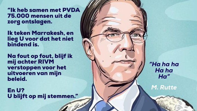 Rutte’s VVD zou nu 44% van de stemmen winnen in verkiezingen, ondanks de enorme ‘Coronablunders’, waar 70% van de Nederlanders dit wanbeleid zou steunen
