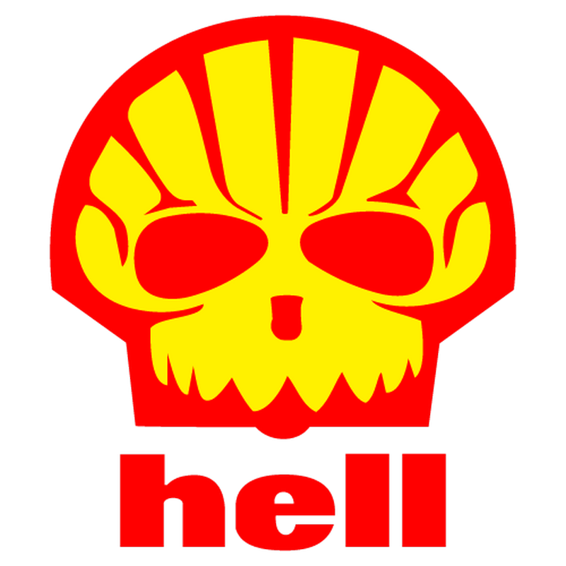 JDM Hell parody Shell Sticker