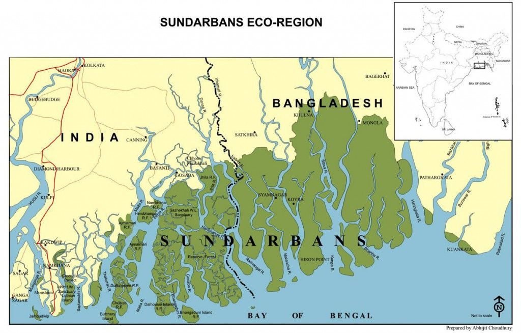 Sundarbans domein van de Bengaalse tijger | Mapa