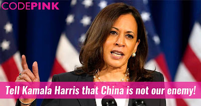 Kamala Harris, vicepresidentskandidaat voor de Democraten, geeft aan dat China ook onder Biden te maken zal hebben met een koude oorlog